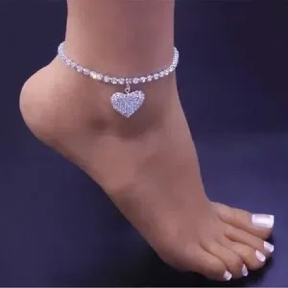 New Heart Shape Shiny Party?Anklets High Heel Anklet 8+4 extension